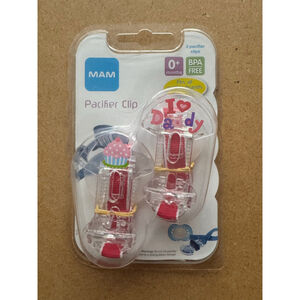 Baby MAM Red & White Pacifier Clip One Size